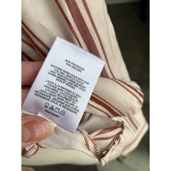 Express cream/brown "the city" button down top, size XS - Picture 10 of 10